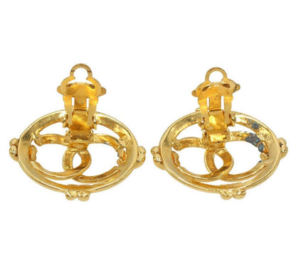 Chanel Coco Mark Circle Earrings