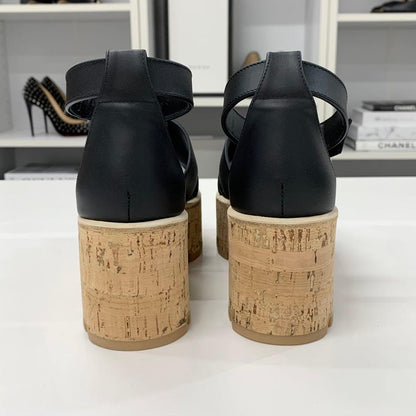 Hermes Leather Cork Platform Strap Sandals — view 6