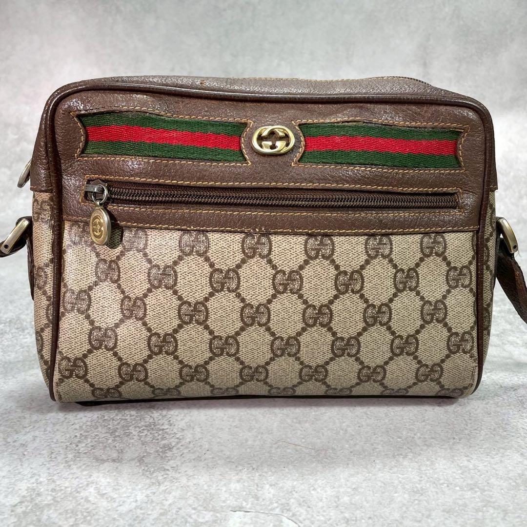 Gucci GG Sherry Line Shoulder Bag Brown Leather — view 2