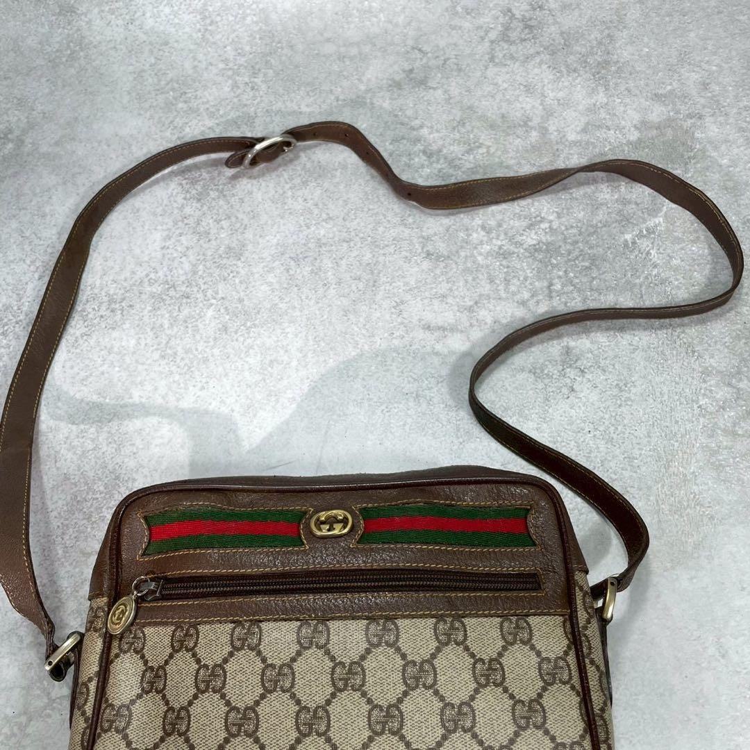 Gucci GG Sherry Line Shoulder Bag Brown Leather — view 4