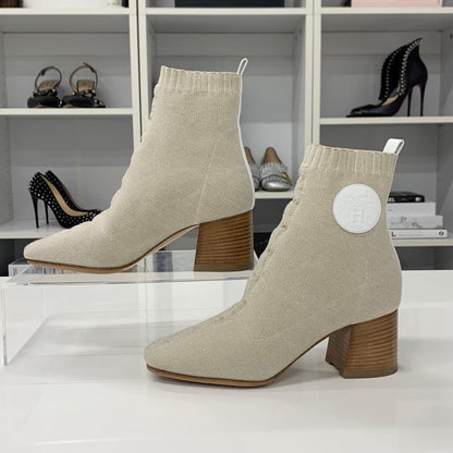 Hermes Volver Knit Leather Ex-Libris Short Boots — view 2