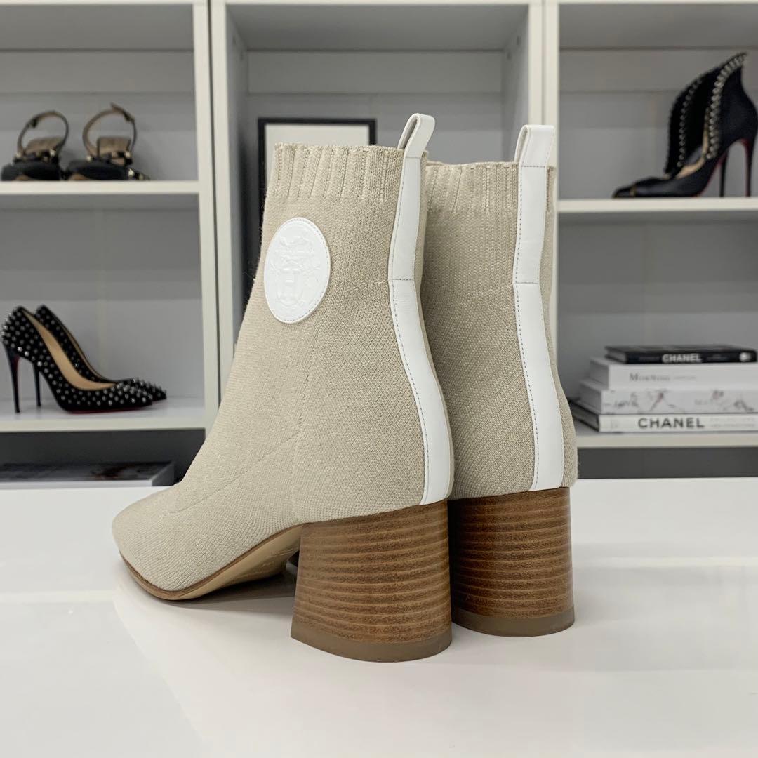 Hermes Volver Knit Leather Ex-Libris Short Boots — view 5