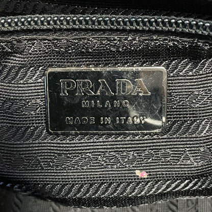 Prada Enamel Patent Leather Hand Bag Clasp Black