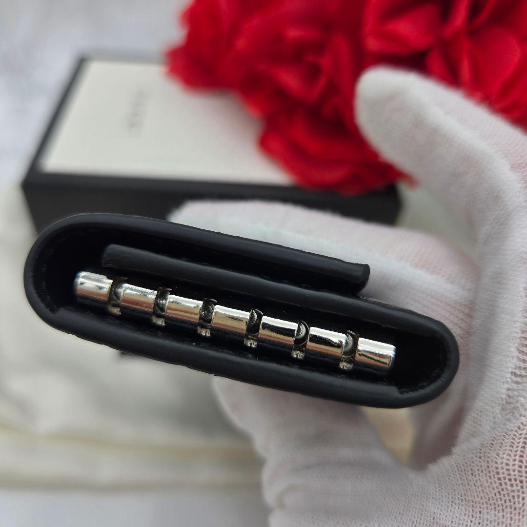 Gucci Micro Guccissima Key Case 6 Rows GG Black Key Holder — view 9
