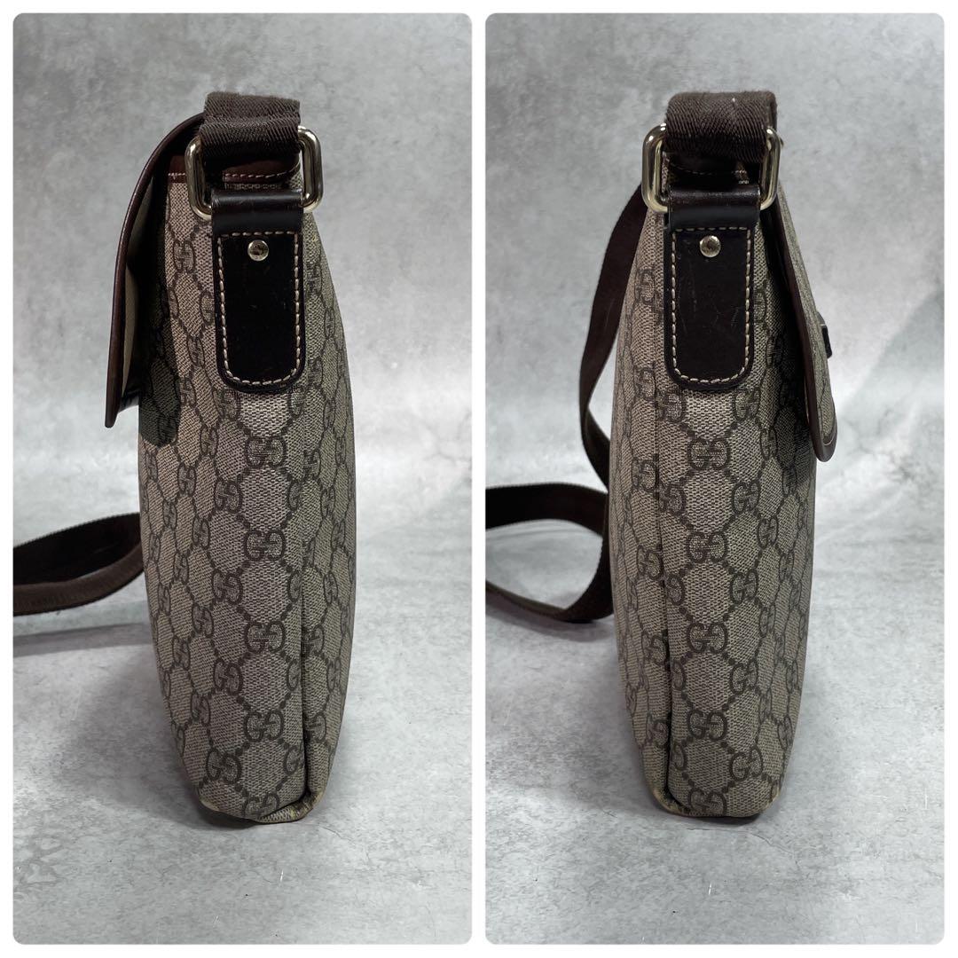 Gucci GG Shoulder Bag Brown Beige Leather Logo — view 7