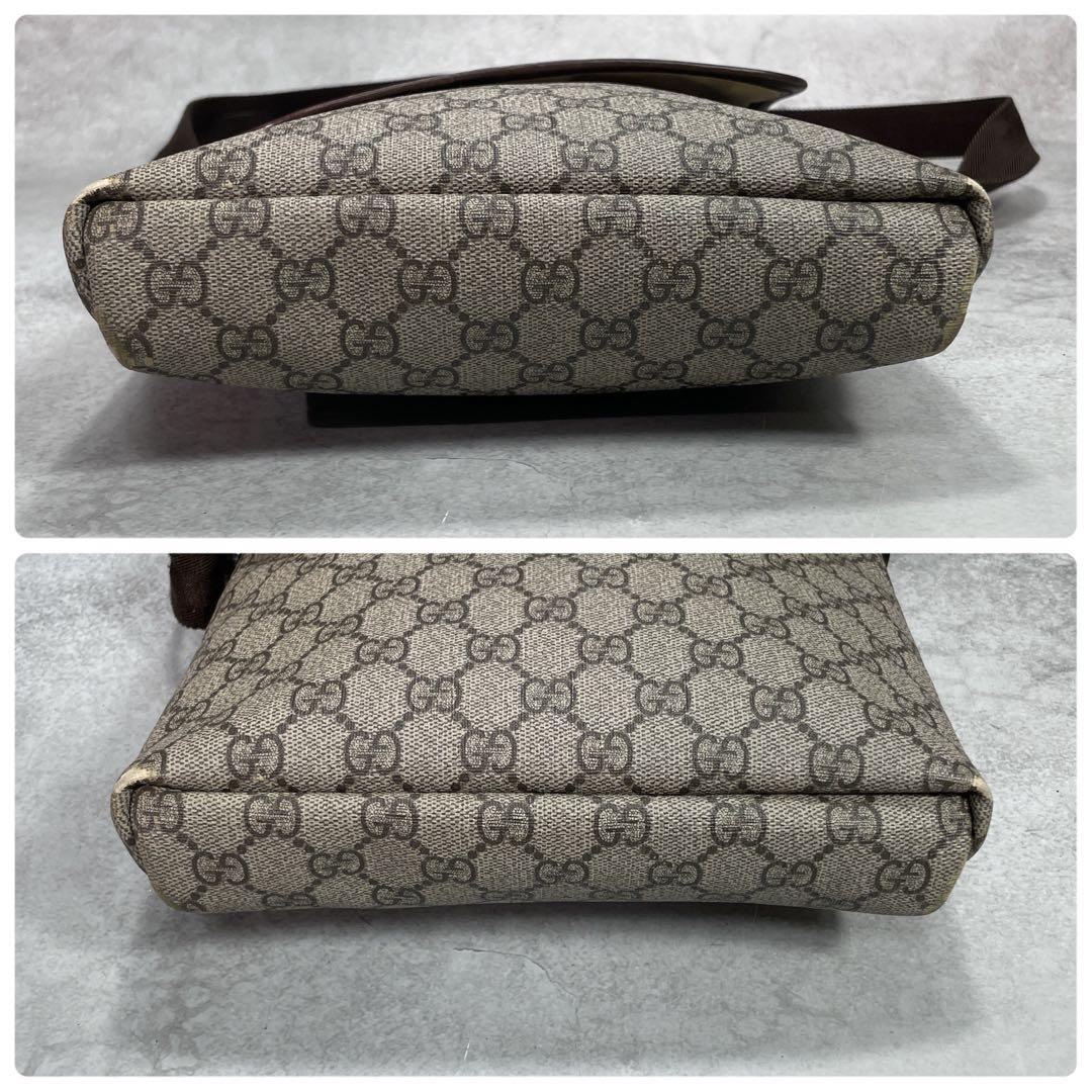 Gucci GG Shoulder Bag Brown Beige Leather Logo — view 8