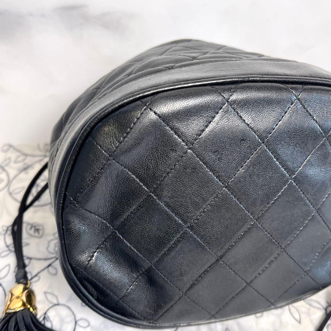 Chanel Drawstring Quilted Fringe Chain Shoulder — view 4