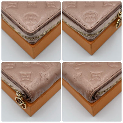 Louis Vuitton Monogram Embossed Portefeuille Lou Rose Gold Wallet — view 7
