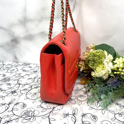Chanel Mademoiselle Shoulder Bag Red Gold — view 6
