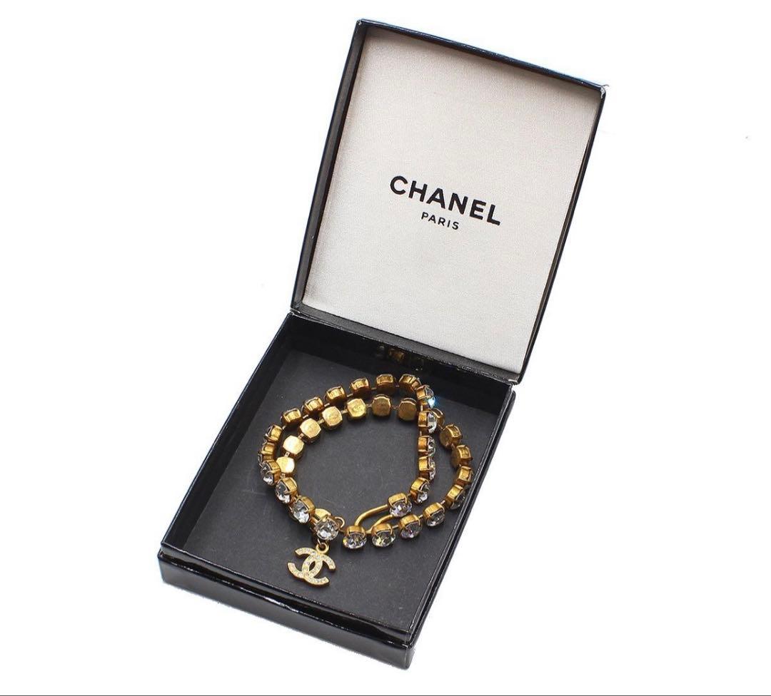 Chanel CC Logo Rhinestone Necklace — view 8