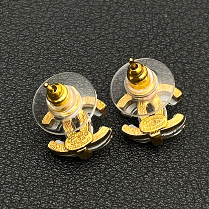 Chanel CC Logo Earrings Clear Icon Gold Coco — view 3