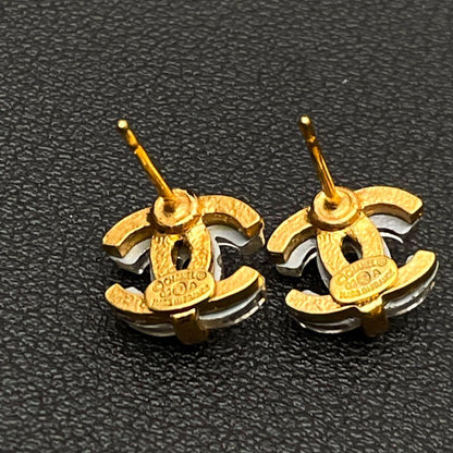 Chanel CC Logo Earrings Clear Icon Gold Coco — view 4