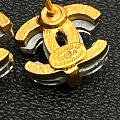 Chanel CC Logo Earrings Clear Icon Gold Coco — view 9
