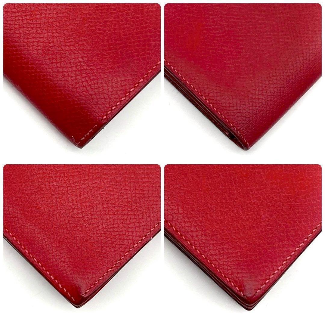 Hermes Bearn Souffle Red Fold Wallet Bifold Leather — view 7