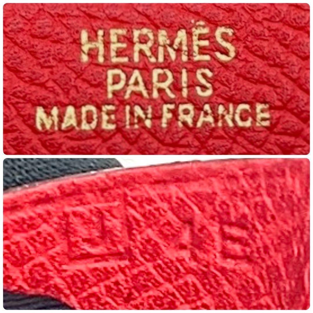 Hermes Bearn Souffle Red Fold Wallet Bifold Leather — view 9