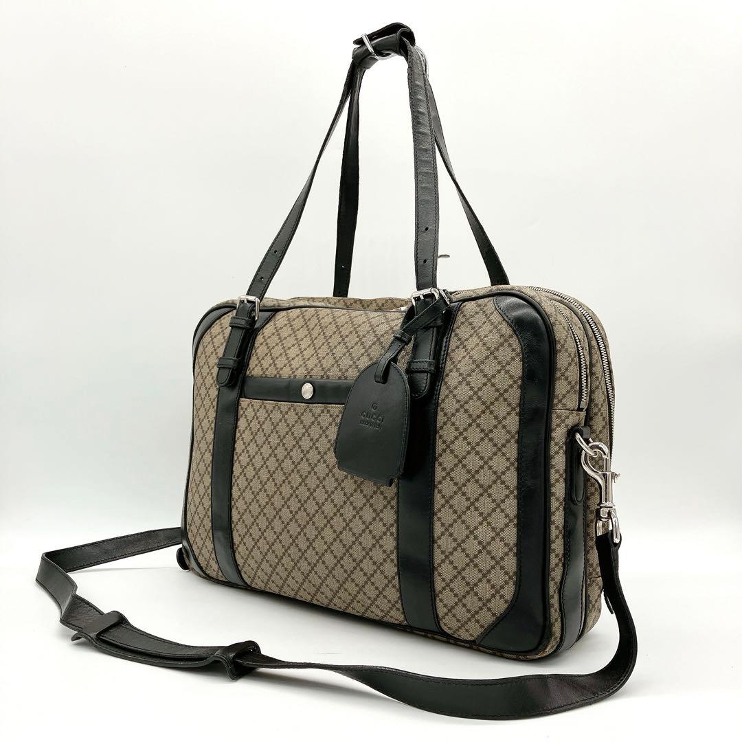 Gucci 2-way Business Bag Diamante PVC Brown