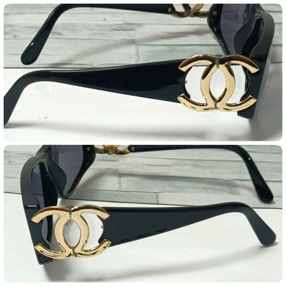 Chanel Sunglasses CC Logo Black Gold Wellington Eyewear — view 2