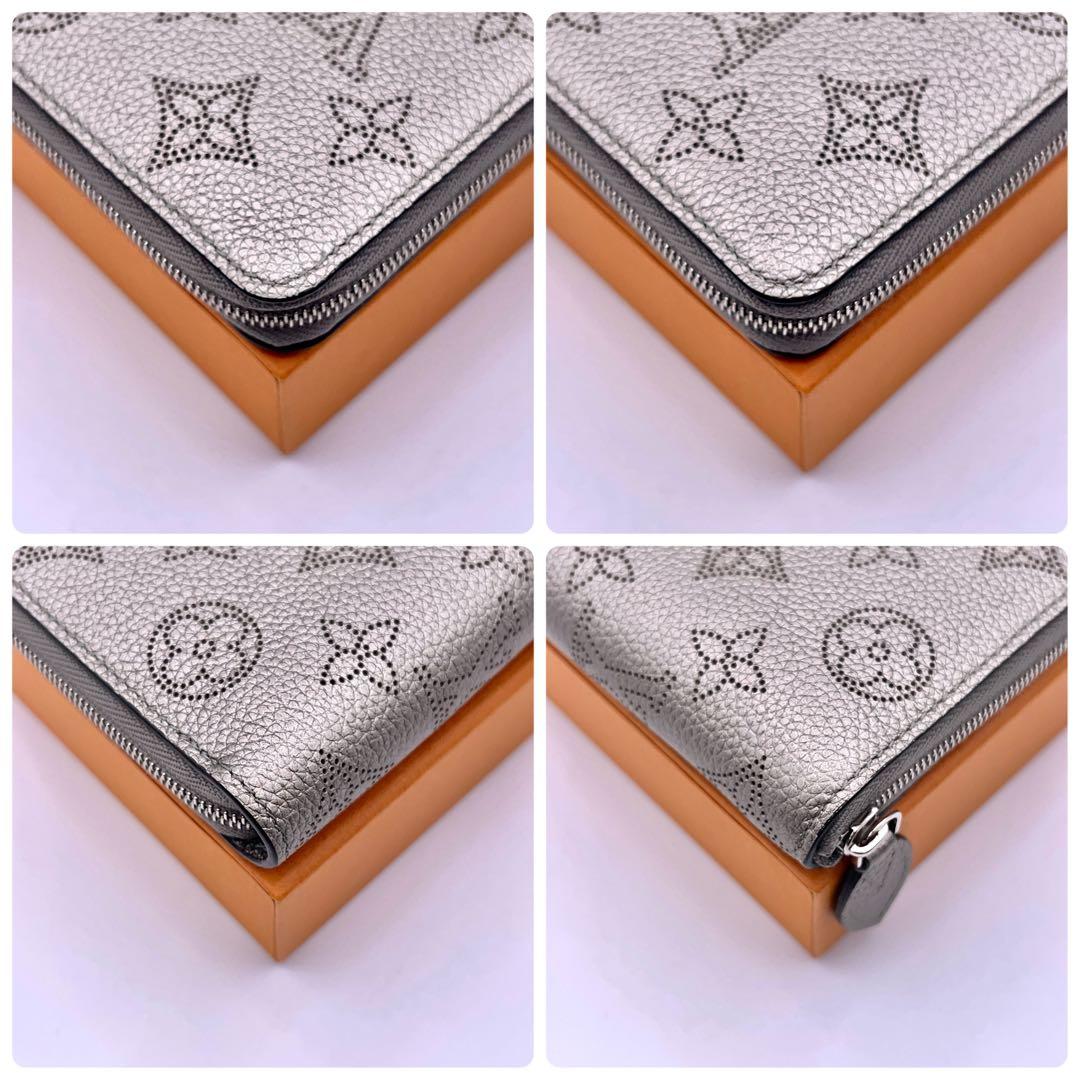 Louis Vuitton Mahina Metallic Gray Zippy Compact Wallet Handbag — view 7