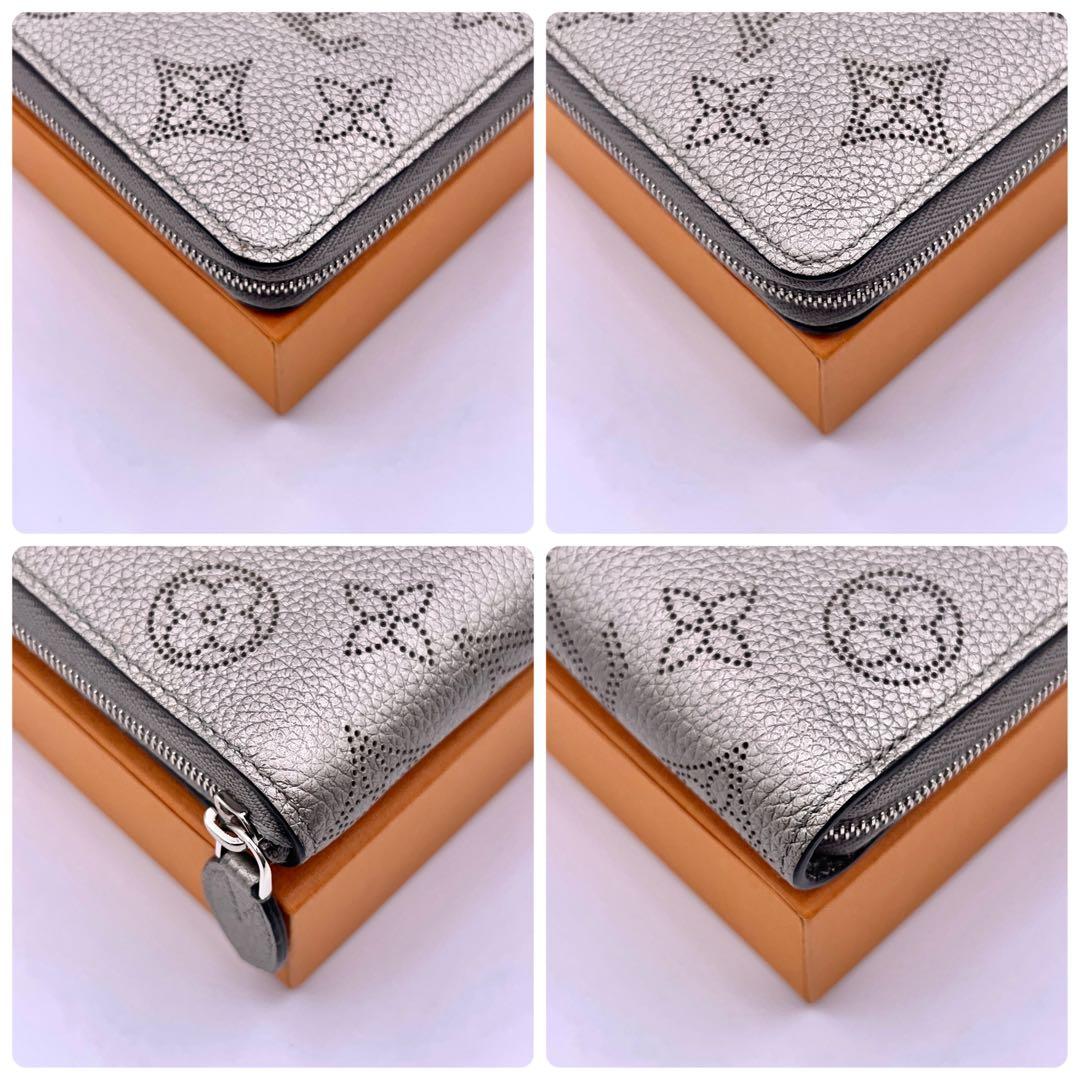 Louis Vuitton Mahina Metallic Gray Zippy Compact Wallet Handbag — view 8