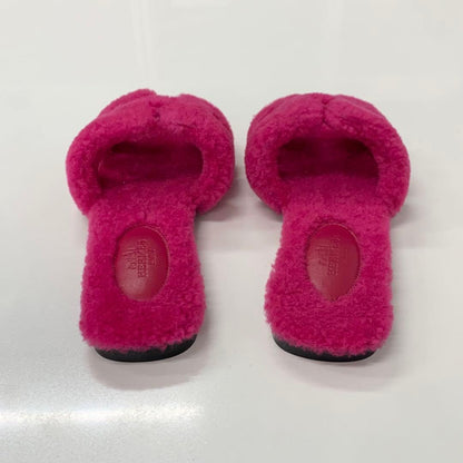 Hermes Oran Shearling Sandals Pink — view 5