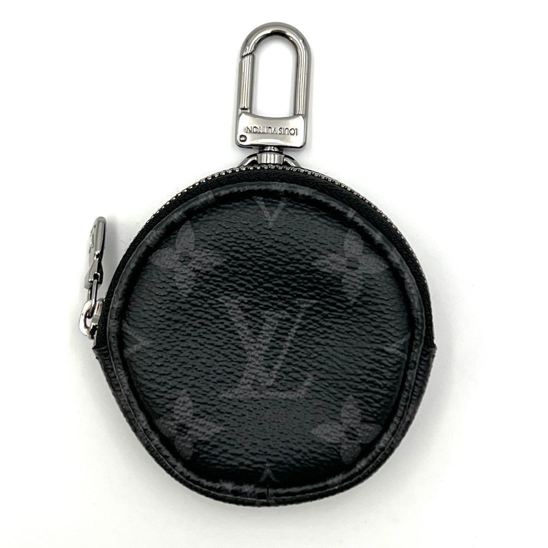 Louis Vuitton Monogram Eclipse Porte Cles Round Coin Case