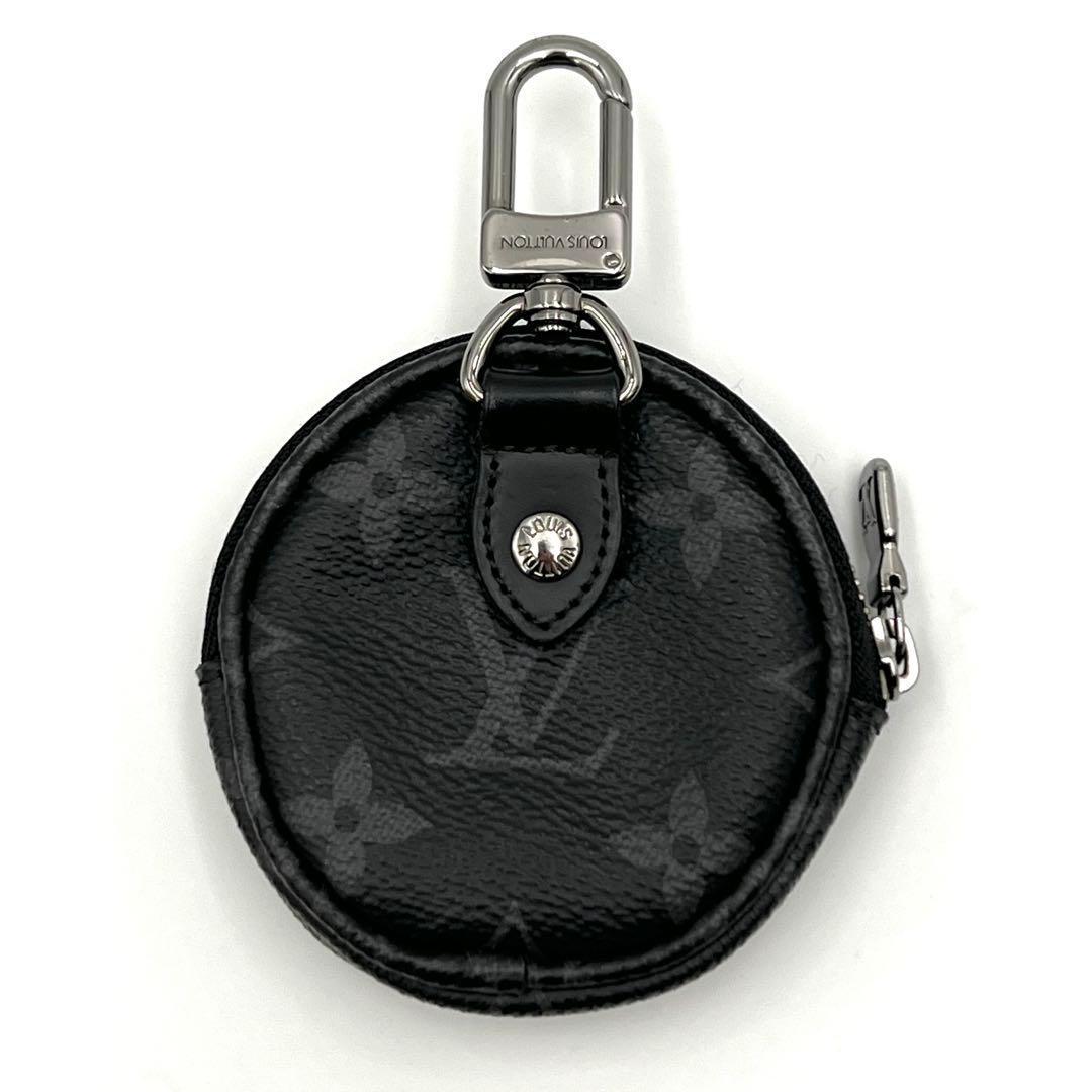 Louis Vuitton Monogram Eclipse Porte Cles Round Coin Case