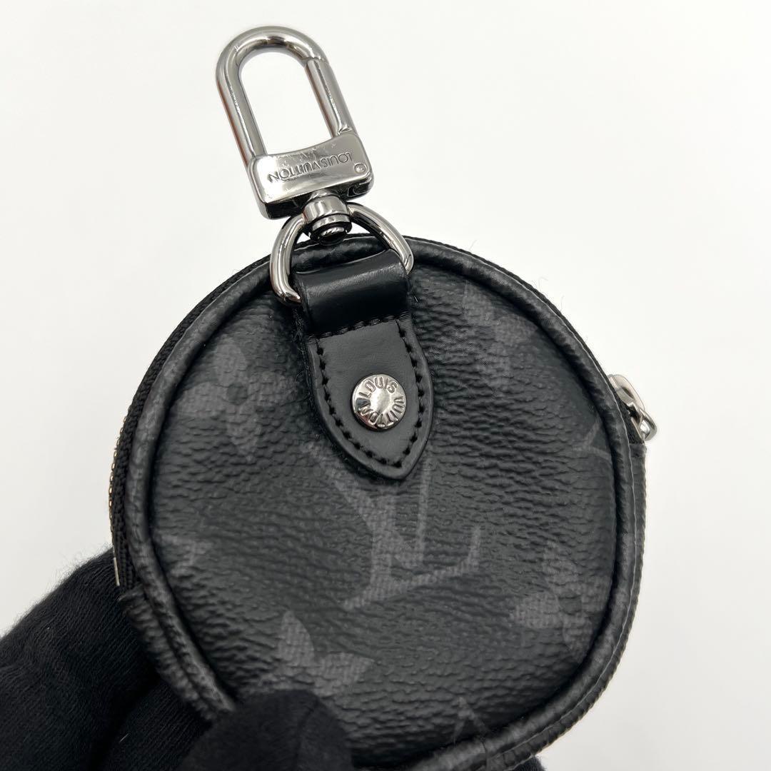 Louis Vuitton Monogram Eclipse Porte Cles Round Coin Case