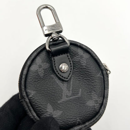 Louis Vuitton Monogram Eclipse Porte Cles Round Coin Case