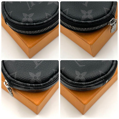 Louis Vuitton Monogram Eclipse Porte Cles Round Coin Case
