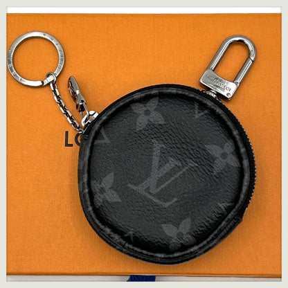 Louis Vuitton Monogram Eclipse Porte Cles Round Coin Case