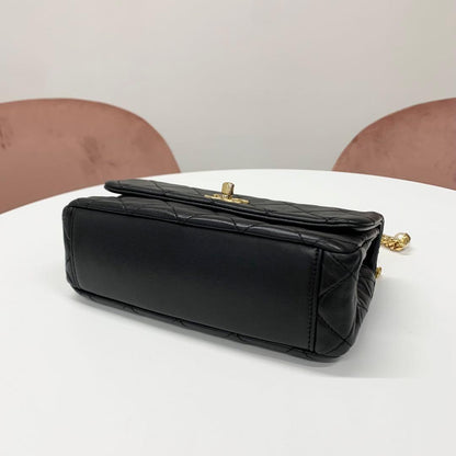 Chanel Quilted Lambskin Turnlock CC Logo Shoulder Bag — view 4