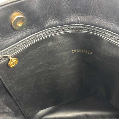 Chanel V-stitched Coco Charm Lambskin Black Tote Bag