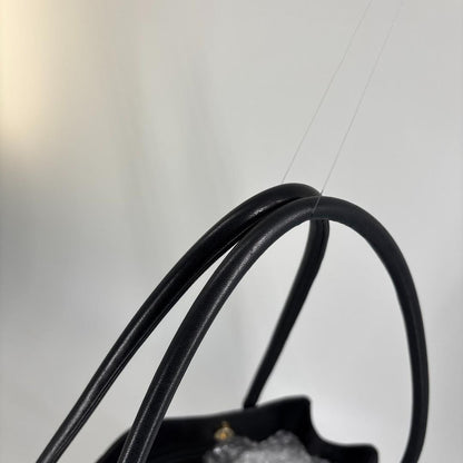 Chanel V-stitched Coco Charm Lambskin Black Tote Bag