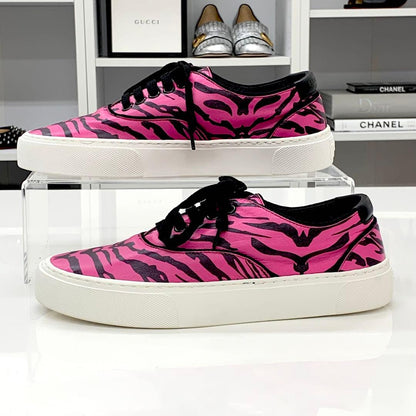 Saint Laurent Leather Zebra Sneakers Pink — view 3