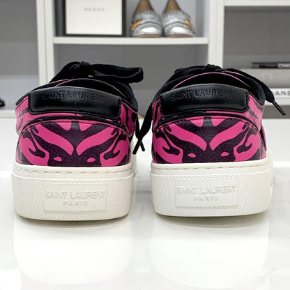 Saint Laurent Leather Zebra Sneakers Pink — view 5
