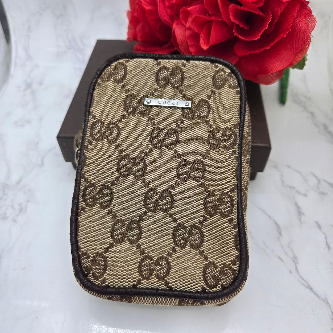 Gucci GG Canvas Cigarette Case Brown