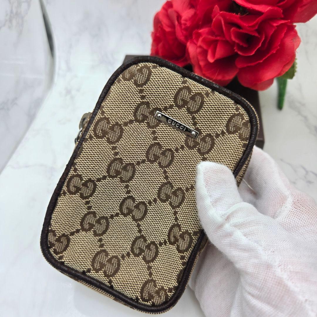 Gucci GG Canvas Cigarette Case Brown — view 3