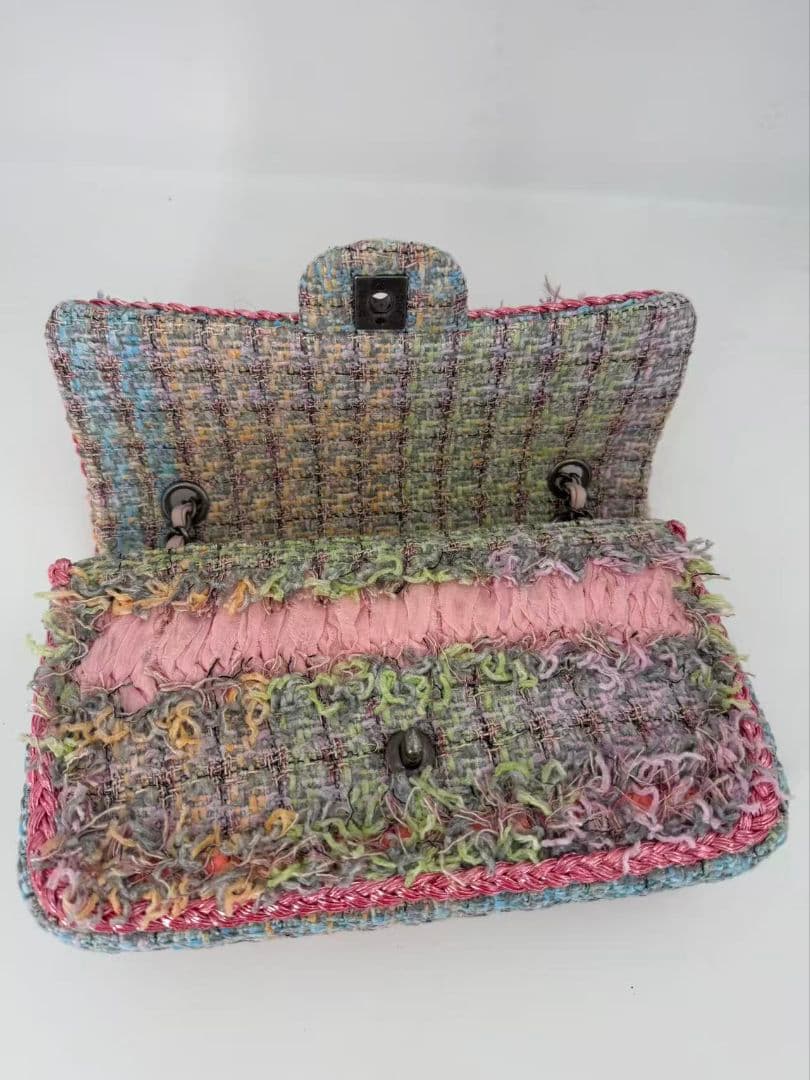 Chanel Multicolor Tweed Braided Flap Bag — view 3