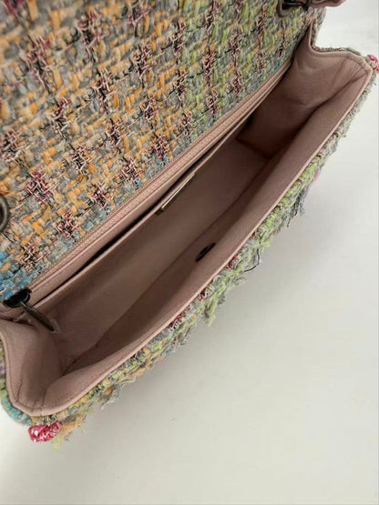 Chanel Multicolor Tweed Braided Flap Bag — view 4