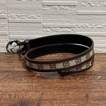 Gucci GG Interlocking G Buckle Belt Canvas Leather — view 3