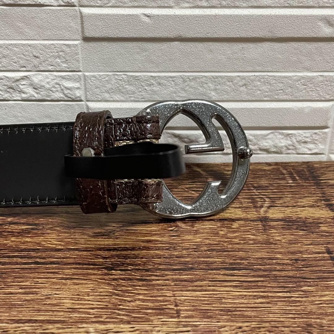 Gucci GG Interlocking G Buckle Belt Canvas Leather — view 5
