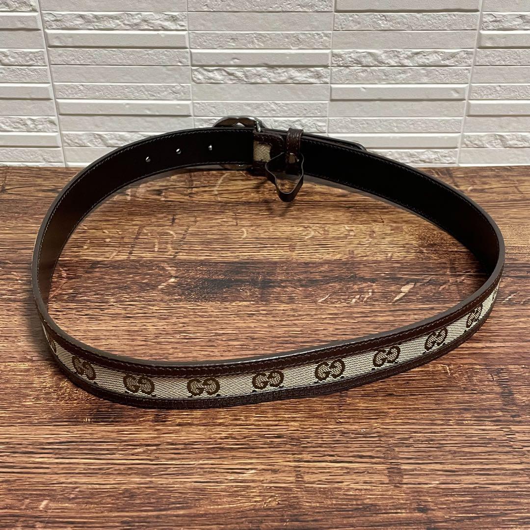 Gucci GG Interlocking G Buckle Belt Canvas Leather — view 7
