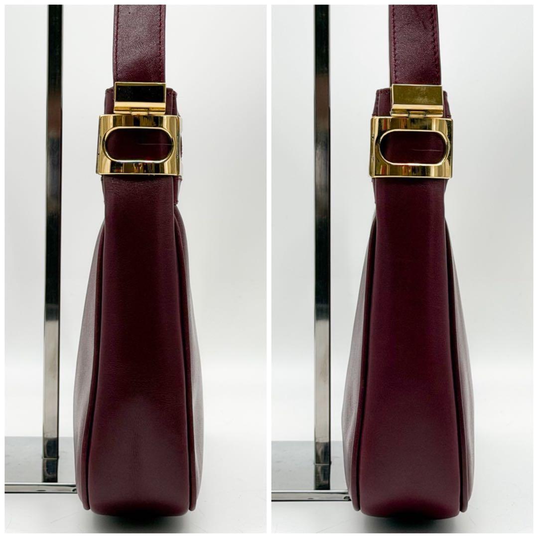 Balenciaga Suede Shoulder Bag Bordeaux Leather BB Logo — view 5