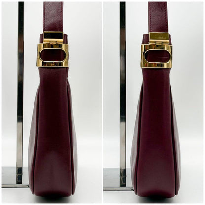 Balenciaga Suede Shoulder Bag Bordeaux Leather BB Logo — view 5