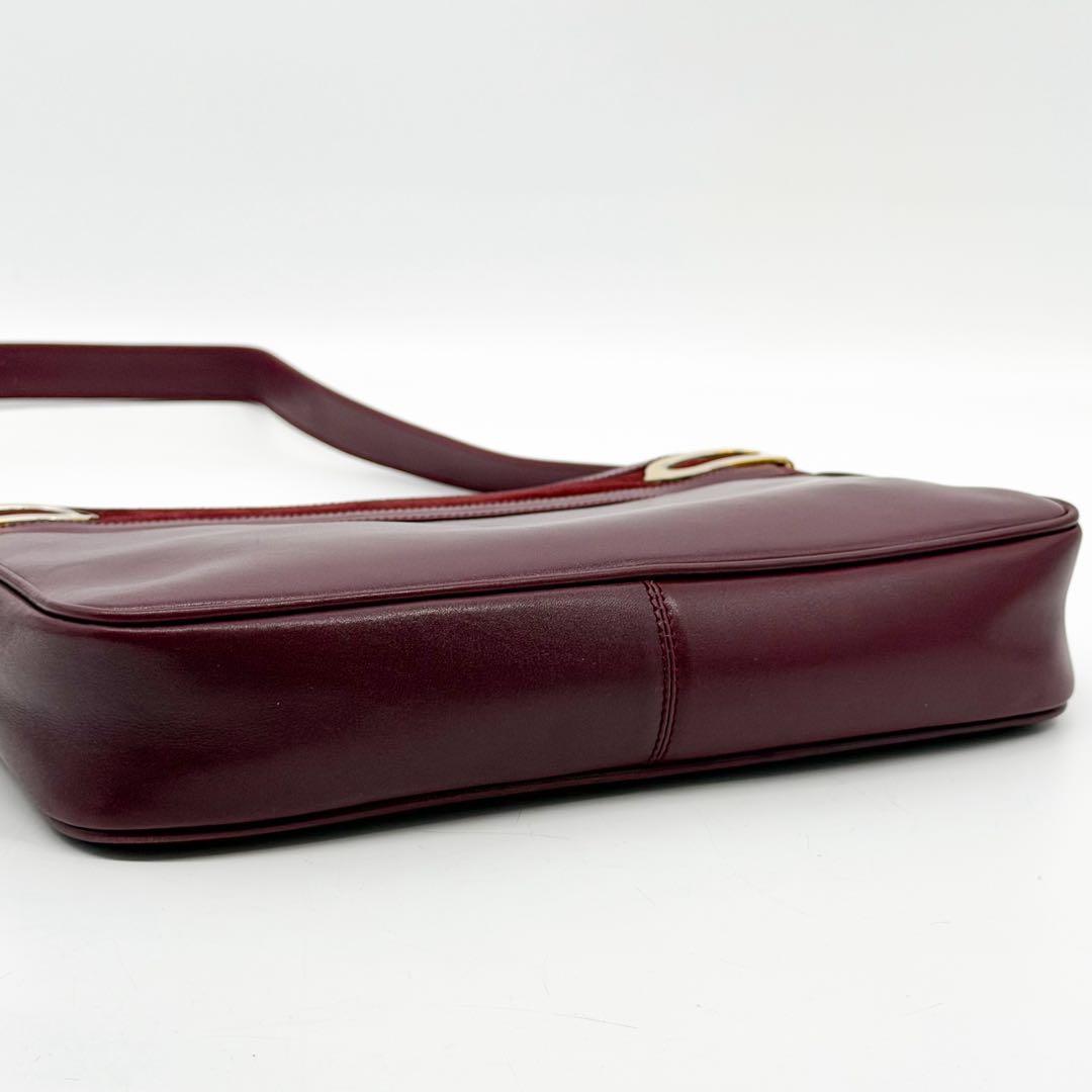 Balenciaga Suede Shoulder Bag Bordeaux Leather BB Logo — view 6