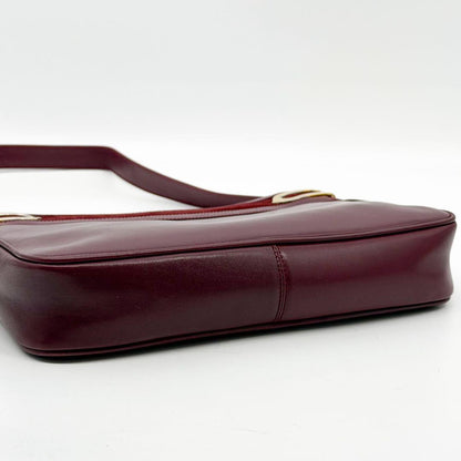 Balenciaga Suede Shoulder Bag Bordeaux Leather BB Logo — view 6