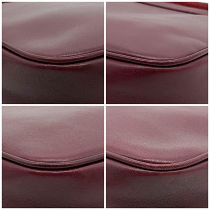 Balenciaga Suede Shoulder Bag Bordeaux Leather BB Logo — view 7