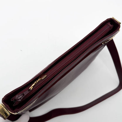 Balenciaga Suede Shoulder Bag Bordeaux Leather BB Logo — view 8
