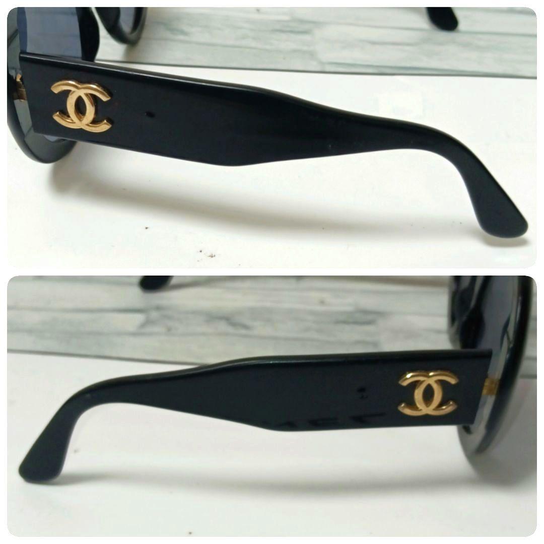Chanel Sunglasses CC Logo Black Gold Round Eyewear — view 2
