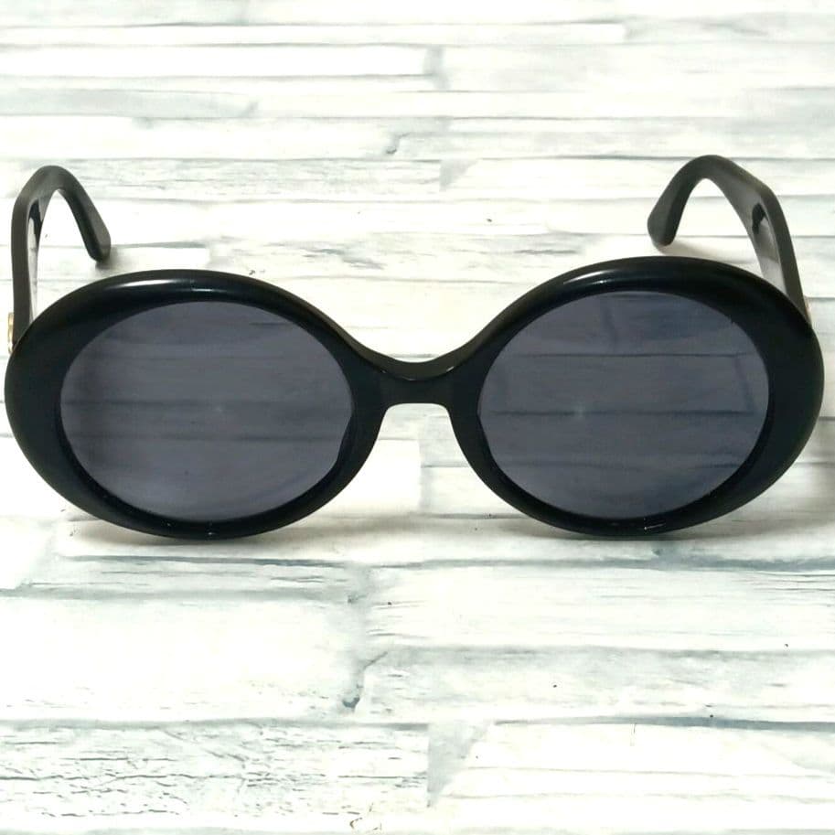 Chanel Sunglasses CC Logo Black Gold Round Eyewear — view 6